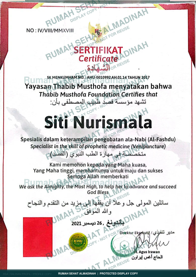 Siti Nurismala — Sertificate Fasdhu