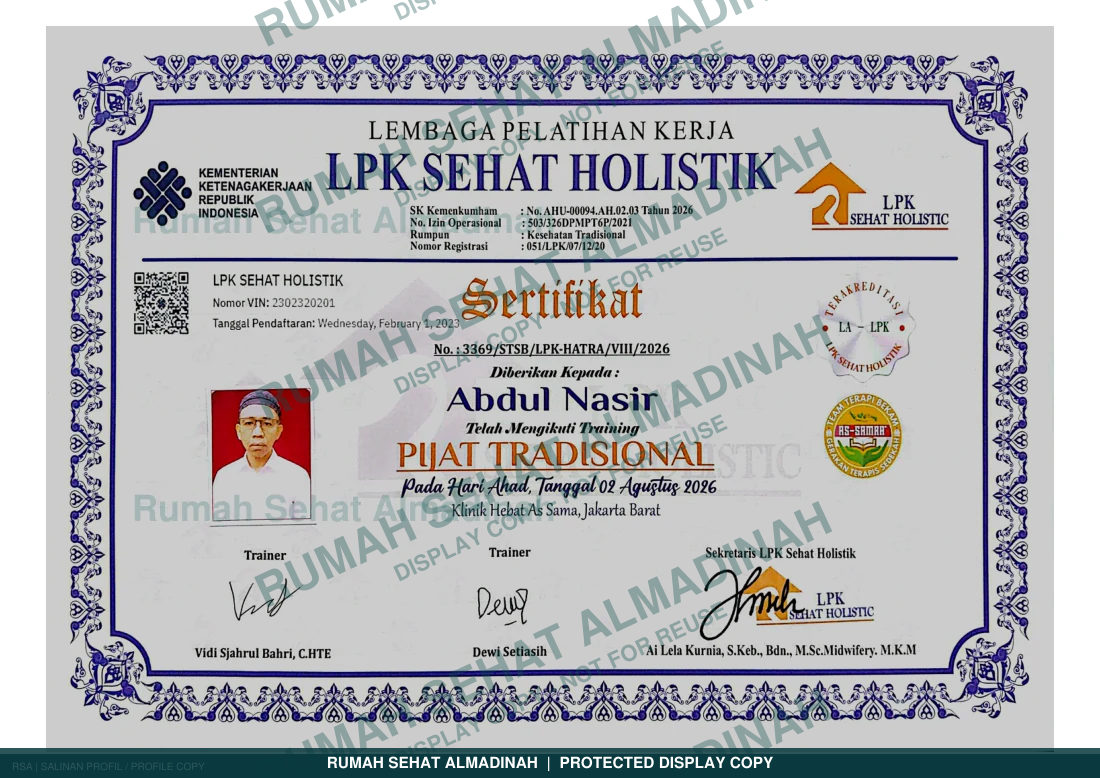 Abdul Nasir — Pelatihan Pijat Tradisional