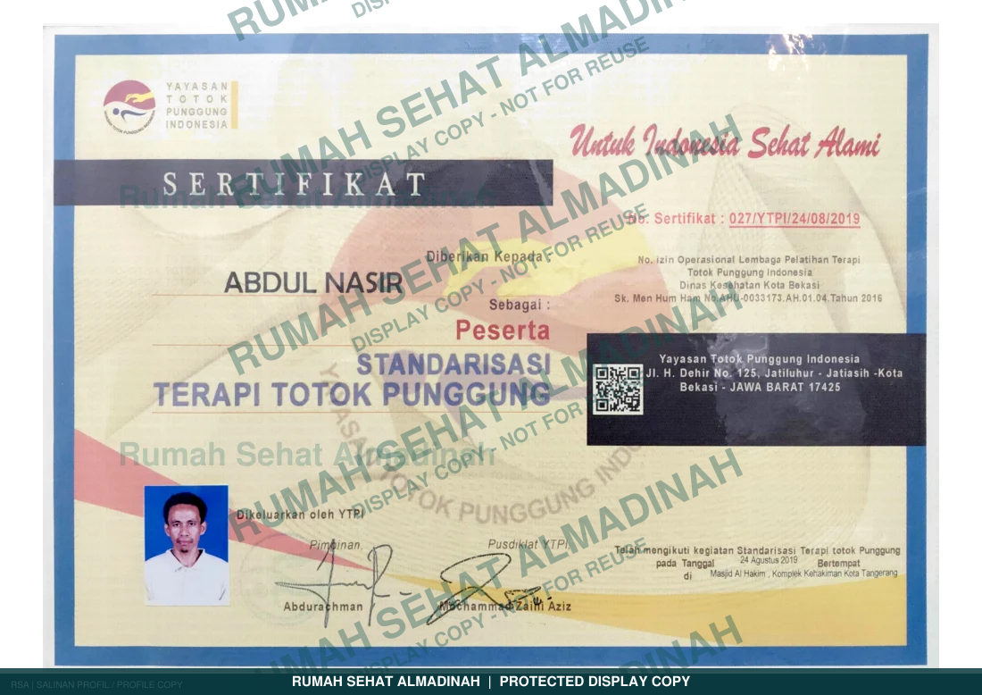 Abdul Nasir — Standardisasi Totok Punggung