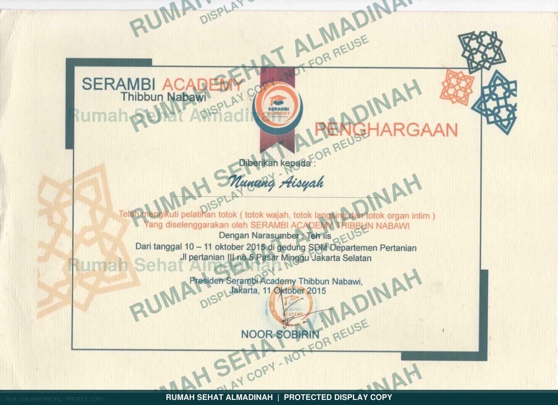 Nunung Asiah — Pelatihan Totok — Serambi Academy — 2015