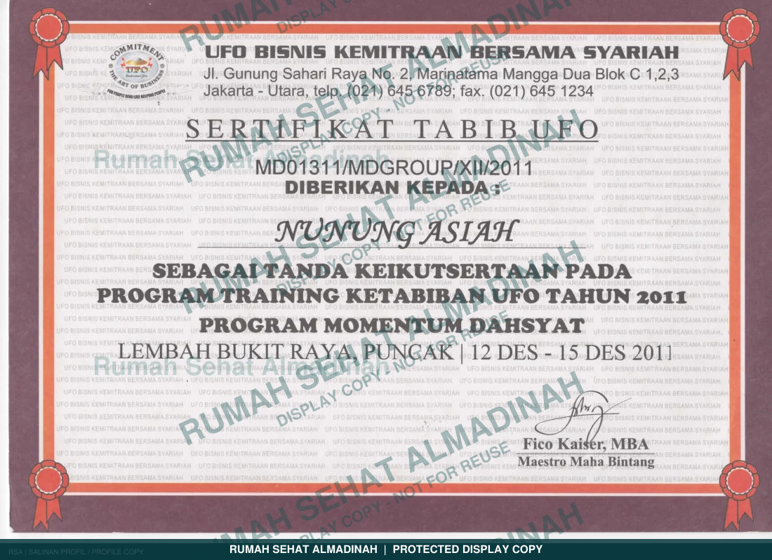 Nunung Asiah — Program Kewirausahaan — 2011